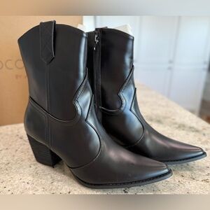 Coconuts by Matisse Black Western Heeled Cowboy Boots NIB
